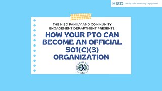 501(c)(3) for PTOs: Webinar