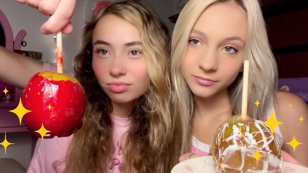 CRUNCHY CANDY-APPLE ASMR W MY SISTER