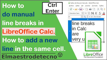 How to insert a line break in LibreOffice Calc. How to add a new line in the same cell. OpenOffice.