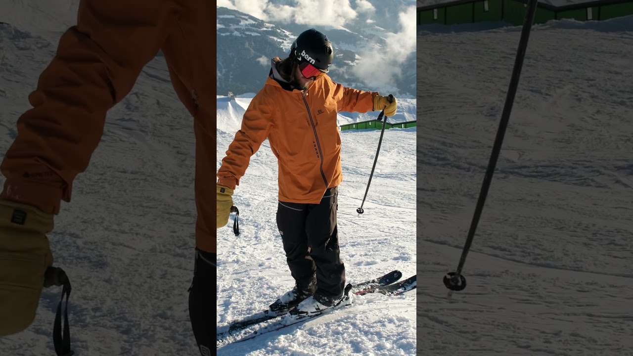 How to 180 Mute Grab on Skis | #shorts - YouTube