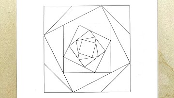 Geometric Square Art | Geometry Square Design Drawing | Square Line Art | Square Vector Art