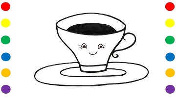 cup plate drawing easy