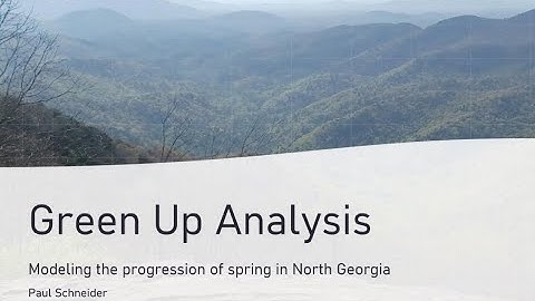 Green Up Analysis - Remote Sensing Final Project