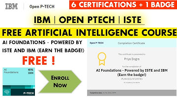 IBM Free Certificate | Artificial Intelligence Free Course powered by ISTE and Open Ptech