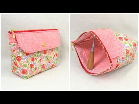ファスナーポーチ作り方 マチ付きファスナー ポーチ簡単作り方