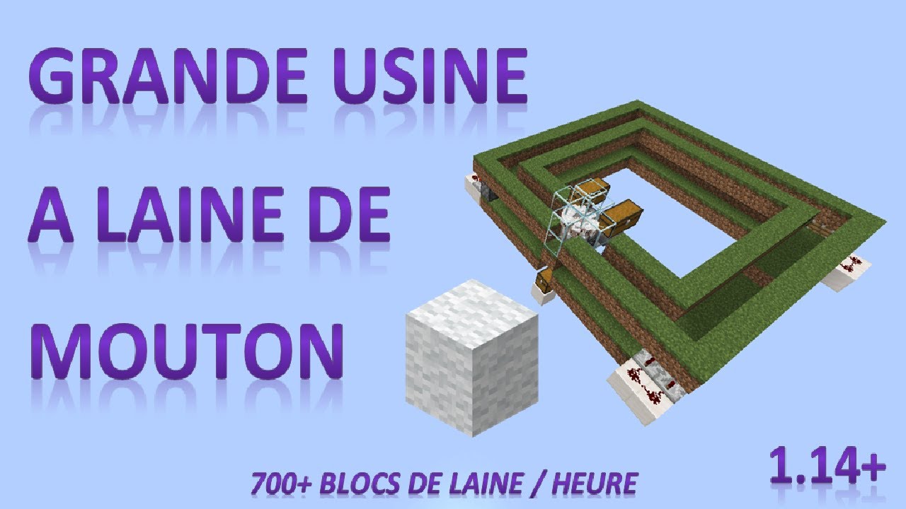Tutoriel - Grande machine à laine de mouton - Minecraft 1.14 + - YouTube