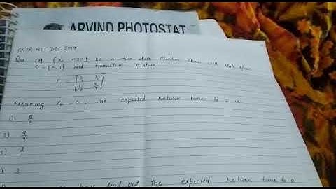 Csir net Dec 2019 Markov chain question