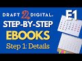 Setting Up Your Ebook - Ebook Publishing Step 1: Details