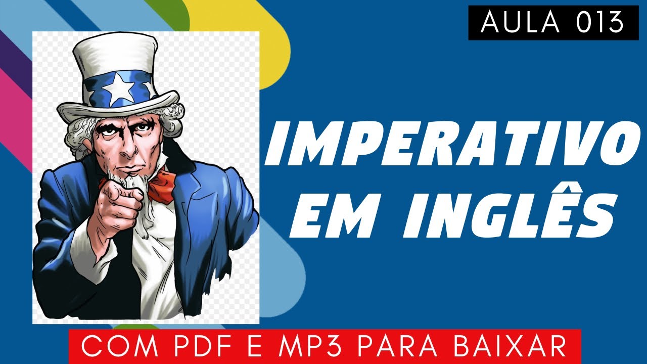 Verbos No IMPERATIVO Em Ingl s Aula 13 De Ingl s Com PDF E MP3 Para