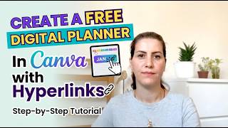 🎯Create a FREE Digital Planner in Canva with Hyperlinks | Step-by-Step Beginner Tutorial