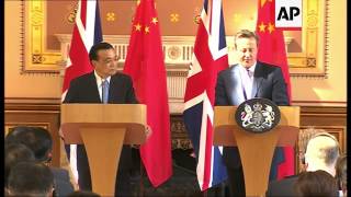 British and Chinese premiers hail multi-billion dollar trade deals