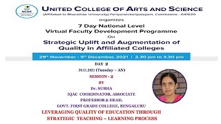 Session : 2 - Leveraging Quality of Education through Strategic Teaching - Learning Process | FDP