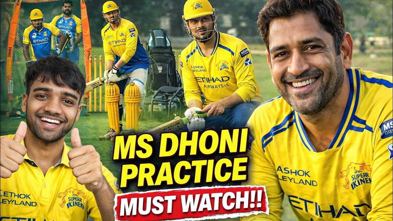 MS Dhoni Practice Session 💛 | CSK Jersey Look 🔥 | Must Watch 2026