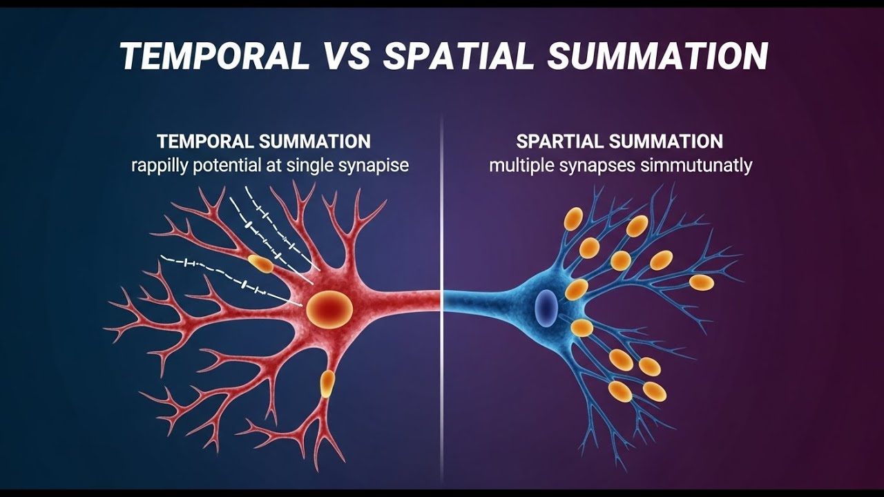 Temporal vs Spatial Summation in Neurons: What's the Difference? - YouTube