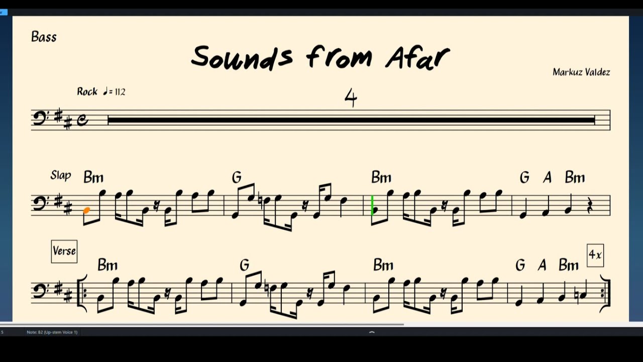 **Sounds from Afar**, Bass Transcription | Alex and the Walking Shame | Free Download