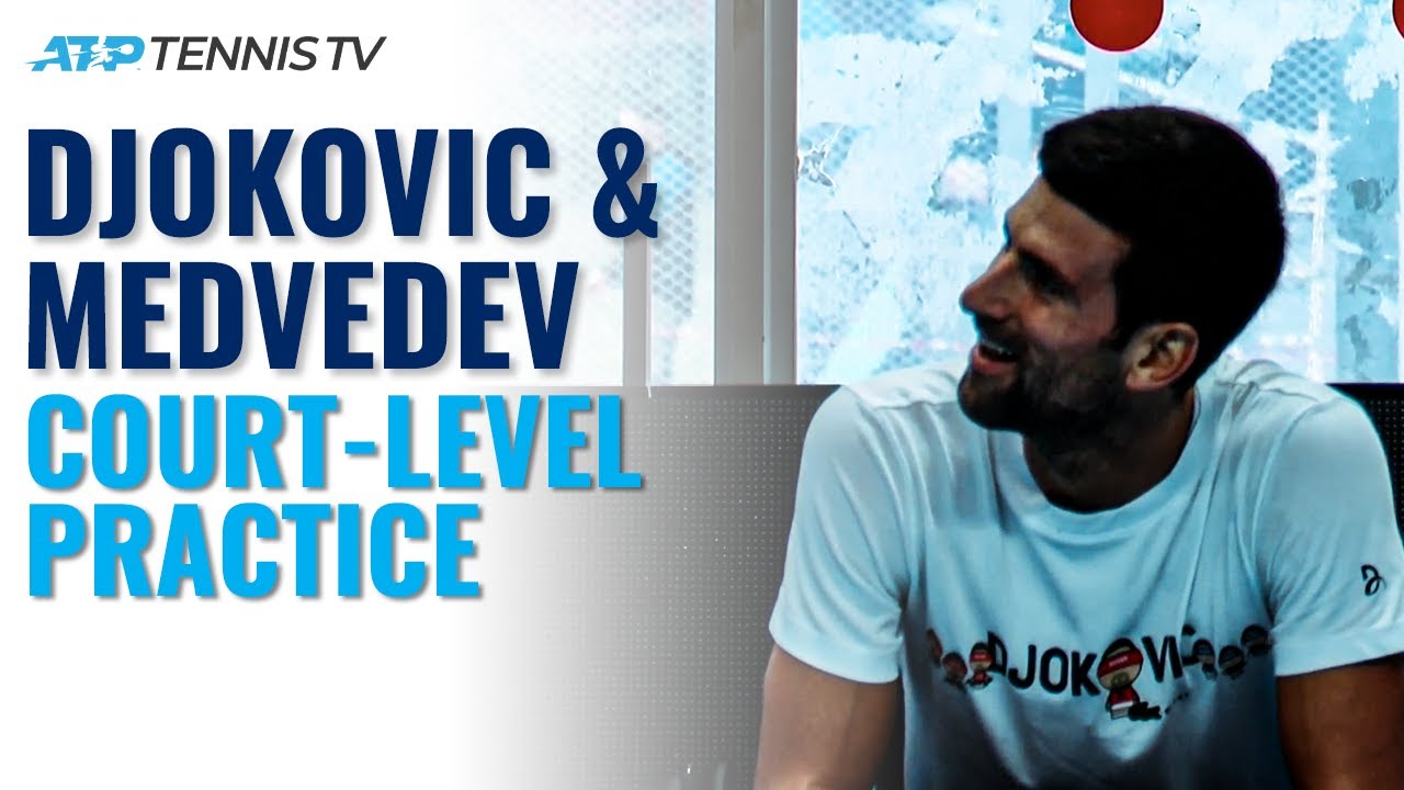 Novak Djokovic vs Daniil Medvedev Court-Level Practice Nitto ATP Finals 2021 Highlights