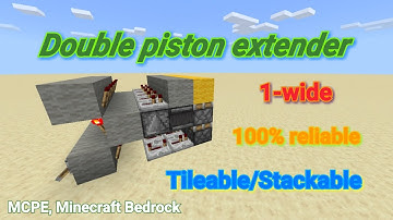 1-wide, tileable/stackable, vertical double piston extender tutorial // MCPE, MC Bedrock, Xbox, PS4