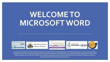 Welcome to Microsoft Word - Lesson 3 - Southern Prairie Library System