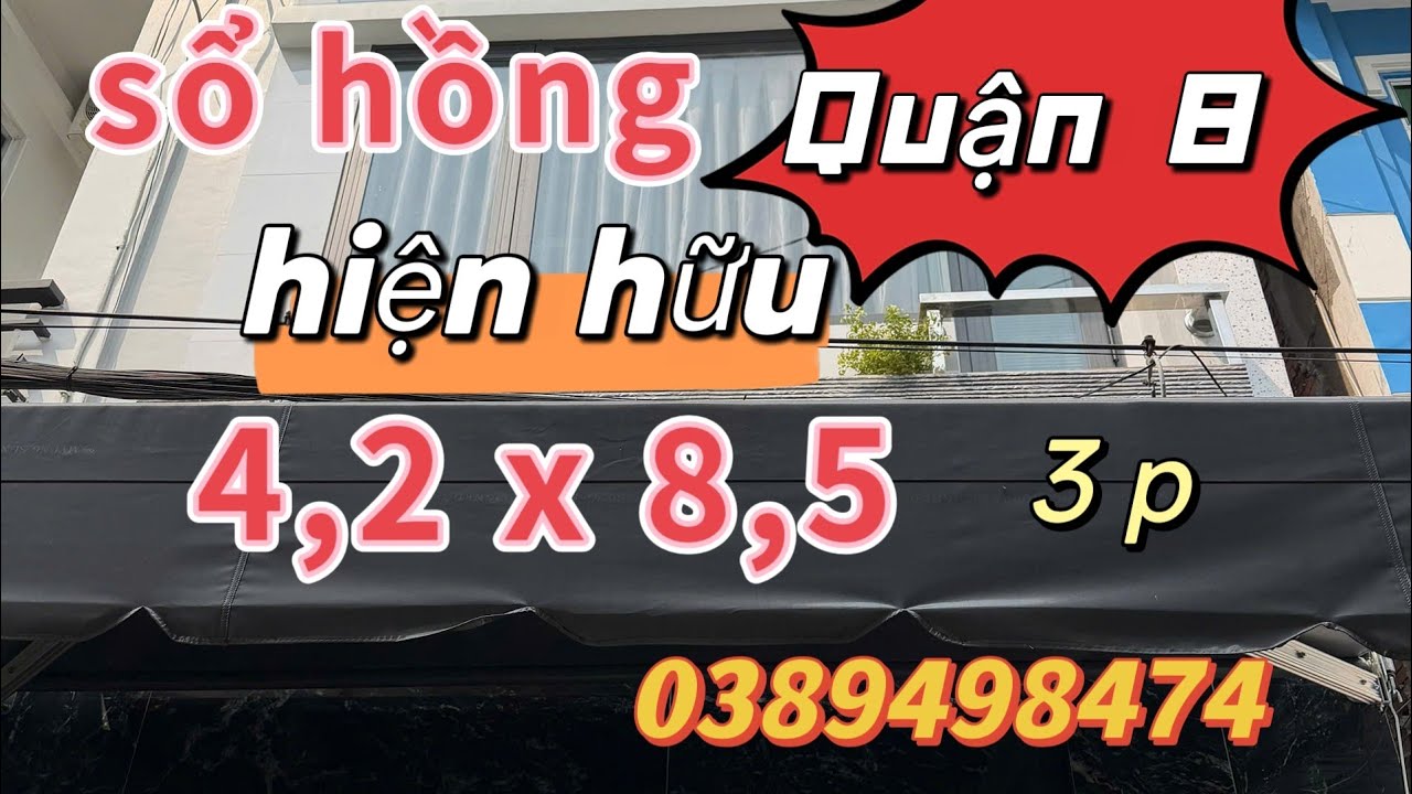Quận 8)👉sổ hồng riêng💥DT 4,2 x 8,5 một trệt 2 Lầu sân thượng 3 p3wc nhà mới vào ở liền💐lh 0389498474