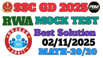 Rojgar With Ankit SSC GD |02-11-2025| Weekly Mock Test Solution