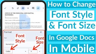 How to Change Font Size And Style in Google Docs in Mobile | Change Font Style and Size in Google