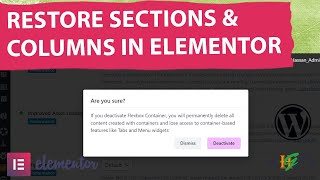 How to Restore the Sections and Columns in the Elementor Editor in WordPress | Inner Section