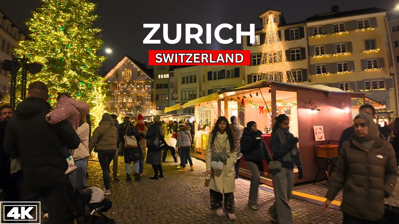Zürich Christmas 2025 🎄 Enchanting Night Walk ASMR | Switzerland 4K POV