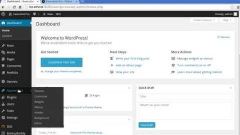 Executive Pro theme - tutorial 2 Header Right navigation bar