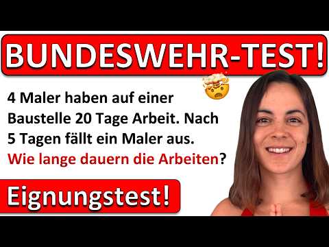 Vorschaubild: 🇩🇪🇩🇪🇩🇪 Schaffst DU den Mathe EINSTELLUNGSTEST der BUNDESWEHR? Kopfrechnen, Textaufgabe & Dreisatz