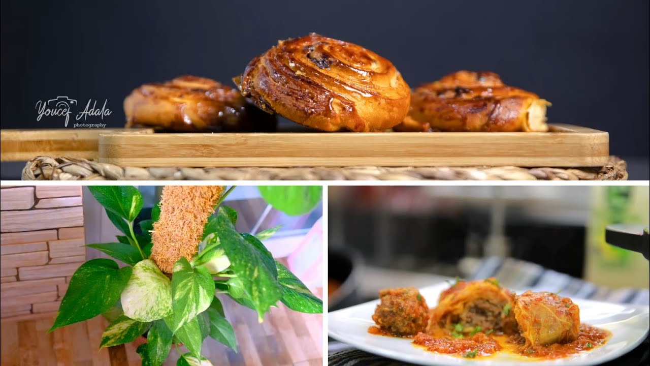 كل يوم حاجة حتى نكملو💪بريوش مورق خفيف و ساهل لفطور الصباح 👍فطورنا دولمة كرنبيط و شحال بنينة😋