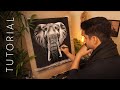 How to draw realistic elephant with charcoal