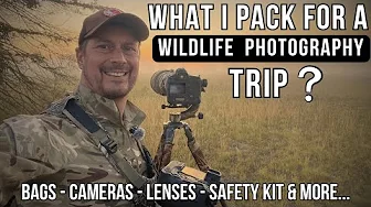 What I PACK for Wildlife Photography Trips - PRO Tips on Bags, Cameras., Lenses, Safety Kit & More.