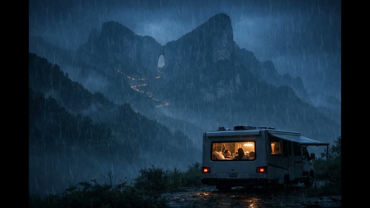 Car Rain Sounds for Sleep | 차 안 빗소리 | 중국 천문산