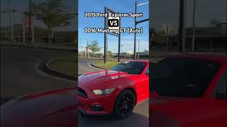 2015 Ford Explorer sport (stock) vs 2016 Mustang GT 5.0 automatic six speed transmission ￼