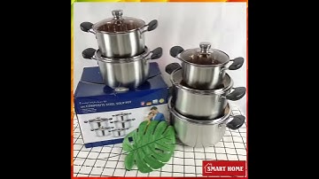 Bộ nồi inox Đức cao cấp 5 món hàng chính hãng vung kính Composite Steel Soup Pot