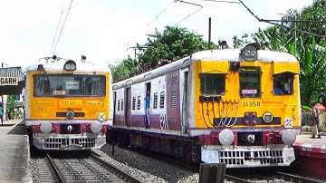 Perfect Parallel Crossing Between Twin Vintage Old Conventional EMU Local Train | Eastern Railways