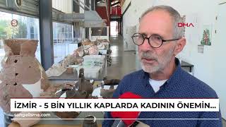 İzmir - 5 Bin Yıllık Kaplarda Kadının Önemini Gösteren Gerdanlık Detayı