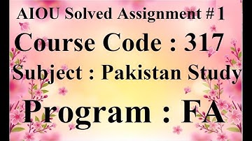 AIOU Code 317 Solved Assignment No 1 Spring 2025 | Baloch Academy