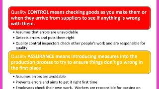 Unit 4 Video 6 Quality management