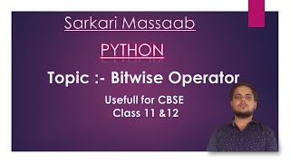 bitwise operator in python | python | sarkari massaab | #python