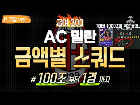 FC 온라인: 급여 300 AC 밀란 스쿼드 추천 (100조 ~ 1경)