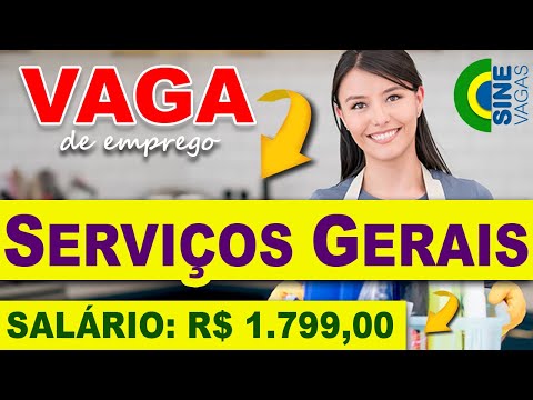 Vaga de Emprego: Serviços Gerais, R$ 1.799,00, Rio de Janeiro - RJ