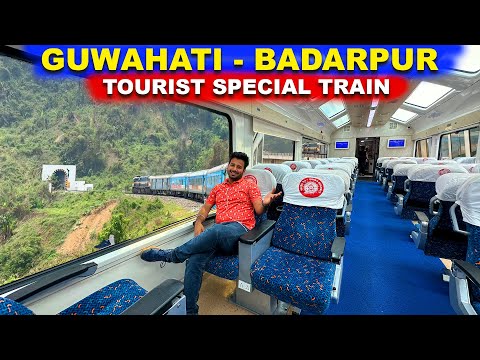 Special train Journey Exploring scenic north east 😍😍 Guwahati to Badarpur tourist vista dome train