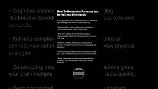 How To Remember Formulae And Definitions Effortlessly