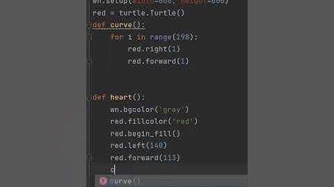 Make a Heart using Python Turtle | #shorts | #python | #turtle | #heart