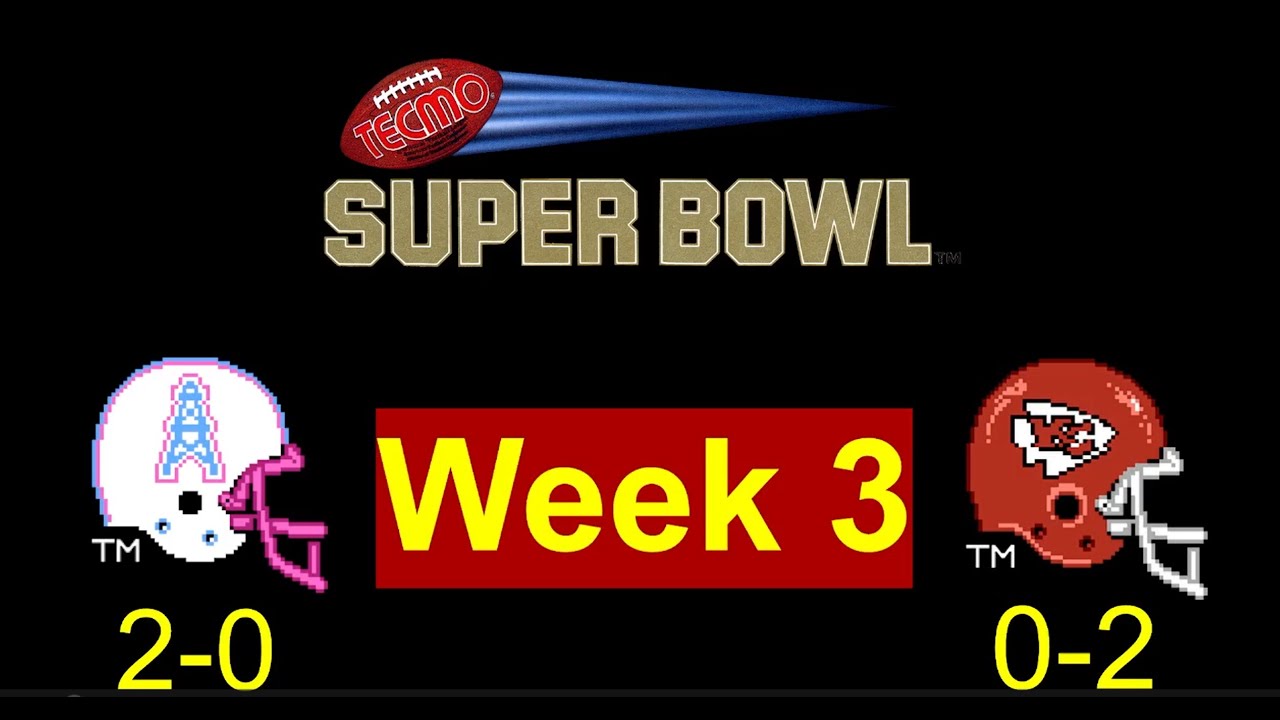 Tecmo Super Bowl (NES): Хьюстон Ойлерз против Канзас-Сити Чифс, 3-я неделя.