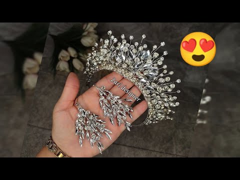 كيف تصنع تاج عروس عربي بجوهرة سهلة وجميلة للغاية اربح أموالا طائلة من صنع التيجان العربية 