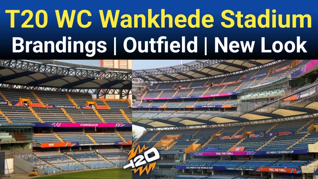 Wankhede Stadium Mumbai T20 WC Brandings | Outfield Work & Pitches | New Look T20 World Cup 2026