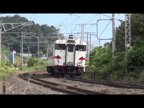 〔浅虫温泉〕にただ一つしかない踏切からの【JR東日本】キハ40系気動車