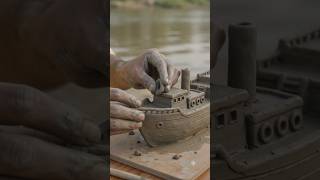Making Amazing Miniature ship from Clay#shorts
